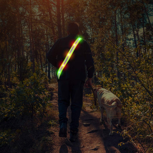 High Visibility LED Night Running Gear, Rechargeable Flashing Sash for Outdoor Safety Walking and Jogging