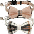 KUDES 2 Pack Cat Collars Set, Breakaway Cat Collar with Cute Bow Tie and Bell, Adjustable for Kitten and Puppies