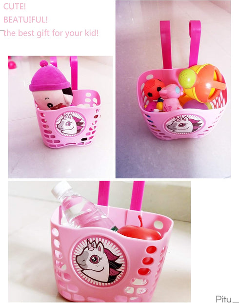 Girls Bike Decorations Kit - Bicycle Accessories with Spoke Beads, Streamers, Horn Bell, and Handlebar Basket