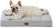 Bedsure Cooling Gel Foam Dog Bed for Large Dogs, Waterproof Orthopedic Egg Foam Bed for Outdoor Comfort, 24"x16", Grey