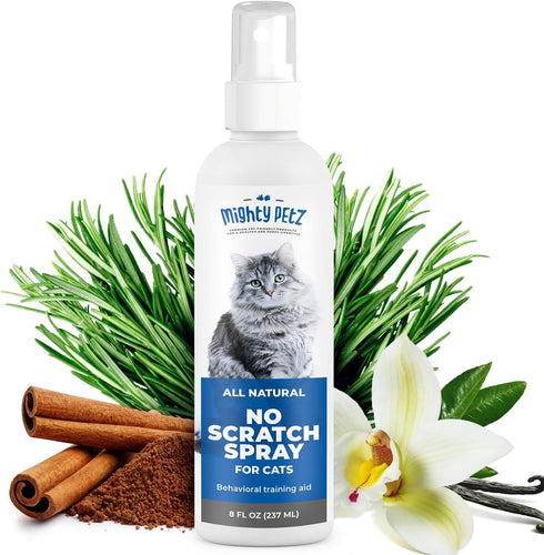 Mighty Petz Cat Indoor Repellent Spray - Non-Toxic Anti Scratch Spray for Furniture, 8 oz, Vanilla Cinnamon