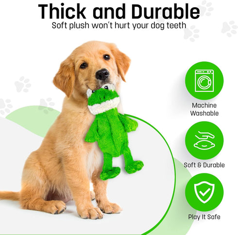 FGA MARKETPLACE Pack of 5 Flat NO Stuffing NO Squeak Plush Dog Toys, Funny Style for Small and Medium Dogs