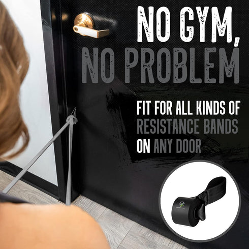Gradient Fitness Door Anchor for Resistance Bands | Heavy Duty Resistance Band Door Anchors for Stretching Straps, Physical Therapy Exercises & Closed Loop Bands. Door Anchor for Home Gym Workout by Gradient Fitness
