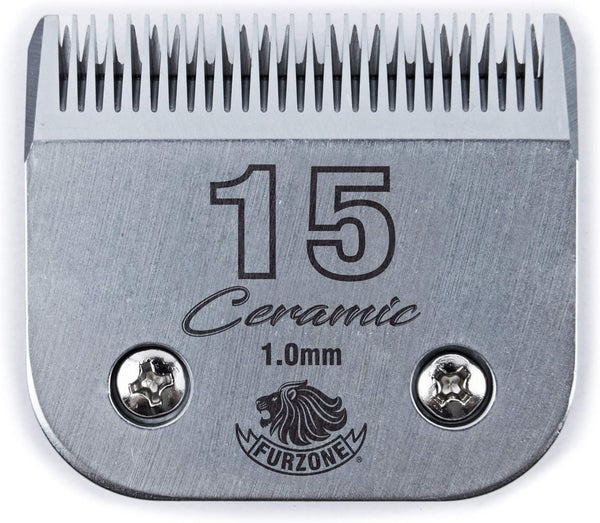 Detachable Ceramic Blade - Size 15, 3/64", High-Tech Ceramic, Compatible with Andis, Oster, Wahl A5 Clippers