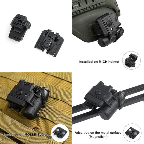Tactical Helmet Light - Military Outdoor Survival Signal Light with Red, White, and IR Strobe Beacon
