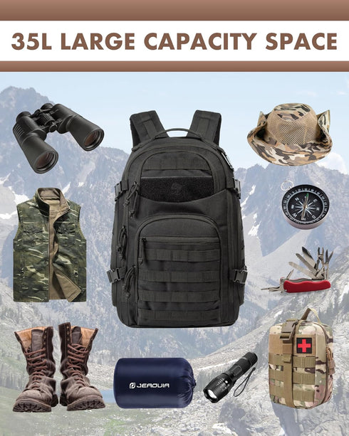 Tactical Laptop Backpack for Men, Black Military Bag