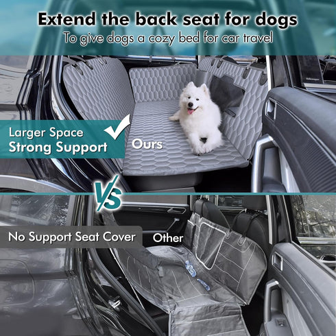 400lb,Waterproof Bottom-Detachable,600D Hammock Chumajor Back Seat Extender for Dogs-Supports Dog Car Seat Cover Hard