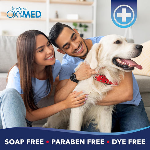 Set Set 2 TropiClean Oxymed Medicated Cat & Dog Shampoo and Conditioner for Itchy Skin, Skin Soothing Oatmeal Shampoo