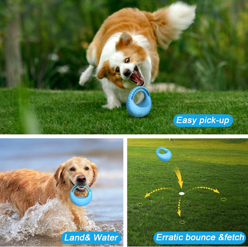 JzcsdkSIL Dog Chew Toy for Aggressive Chewer Dog Teether Dog Rubber Teething Toy Bone Dog Toothbrush Flying Disc