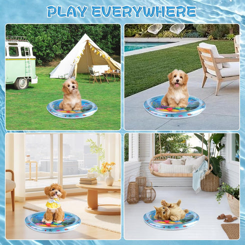 Generic Cat Dog Water Mat, Thickened Durable Non-Slip Playmat, Durable Easy Clean Water Mat, for Indoor and Outdoor Cat