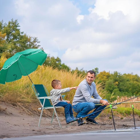 HEPMIMZHU 265lbs Folding Beach Chair with Umbrella, Lightweight Porable Camping Chair with Capacity for Travel Picnic