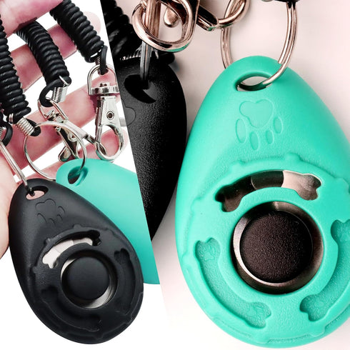 Pet Training Clicker with Wrist Strap - Dog Training Clickers, New Red and Bluegreen