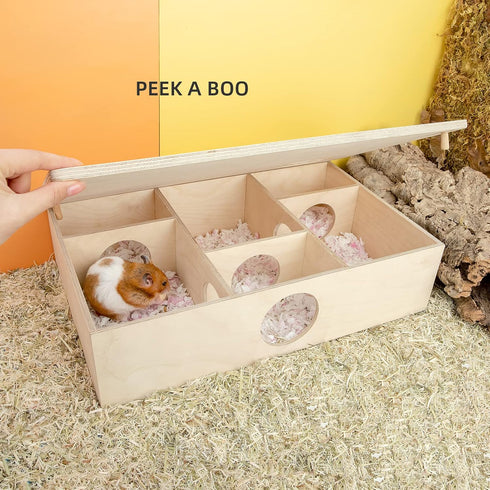 Lemmings (6-Room Niteangel Multi-Chamber Hamster House Maze: - Multi-Room Hideouts & Tunnel Exploring Toys for Hamster