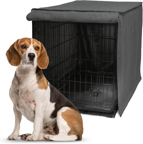 Friends Forever 36 inch Metal Dog Crate Cover, Light Blocking Protective Curtain, Machine Washable