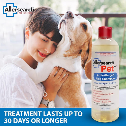 Allersearch Pet+ Anti-Allergen Dog Shampoo 16 Oz for Sensitive Skin