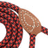 Mile High Life Mountain Climbing Dog Rope Leash, Heavy Duty Metal Clasp, Genuine Leather Connection (Red Black, 72 Inch)