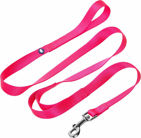 Blueberry Pet Essentials Double Handle Dog Leash for Traffic Control | 5ft. x 5/8" Small Dog Leash in French Pink