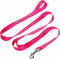 Blueberry Pet Essentials Double Handle Dog Leash, 4ft x 1" for Traffic Control, Classic Nylon Leash in French Pink