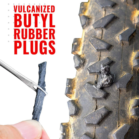 Tubeless Bike Tyre Repair Kit for MTB Road Bike Puncture, Includes Storage Can