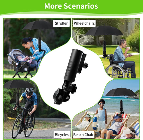 Heavy Duty Golf Push Cart Umbrella Holder, Upgraded Aluminium Alloy Base Ultra Windproof, Universal Umbrella Stand