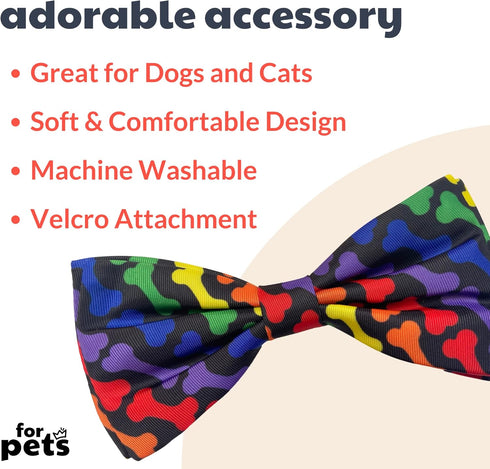 Huxley & Kent Unity Bow Tie for Pets, Large Pride Bow Tie Collar Attachment for Dogs & Cats