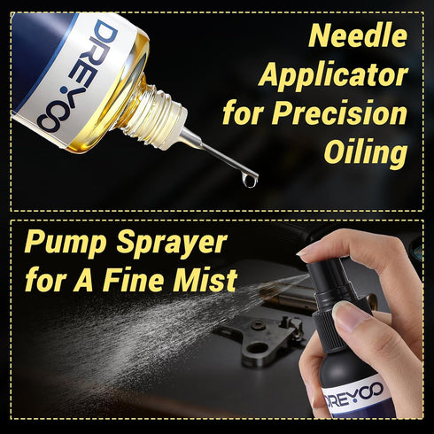 50pcs (1 oz. 2 oz. Gun Oil Cleaner and Lubricant with Cleaning Patches, Airsoft Cleaning Oil Lube, CLP Gun Lubrication