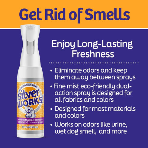 Pet Odor Eliminator Spray For Home - Safe, Natural Deodorizer for Cat and Dog Smell, 16.9oz