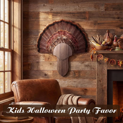 (14.5 Inch,Grey,Walnut Bucherry Turkey Tail Fan Mounting Kit for Hanging Turkey Tail, Feather, Beard, Wall Mounted
