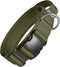 Tough Tactical Dog Collar with Handle, Military Adjustable Collar with Heavy Duty Metal Buckle, Large, Green