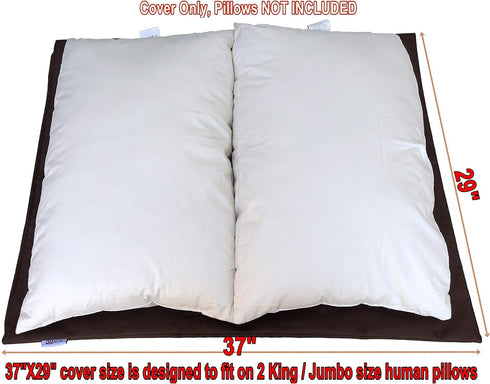 Do It Yourself DIY Pet Bed Pillow Duvet Waterproof Cover for Dog or Cat in Medium 37"X29" Vibrant Brown - Cover only