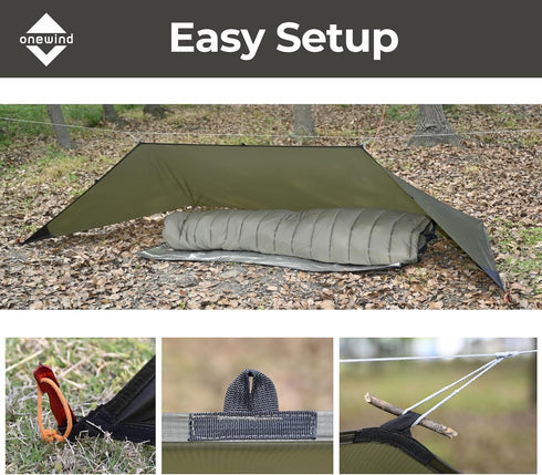 Onewind Emergency Shelter, Lightweight Reusable Rainproof Windproof Tent for Camping, Hiking, Backpacking