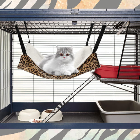 3 Pcs Reversible Pet Hammock, Soft Plush Hanging Bed for Cats, Guinea Pigs, and Other Small Animals (Dot)