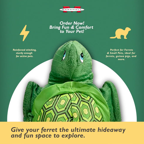 Marshall Pet Products Ferret Turtle Tunnel Toy, Green, Fun Turtle-Shaped Design for Small Pets