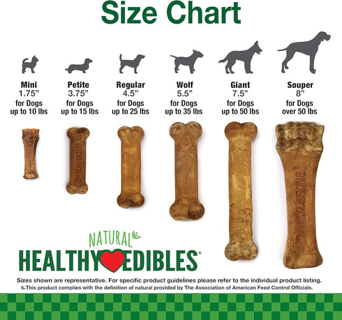 Nylabone Healthy Edibles: Natural Long Lasting Dog Chews, Roast Beef & Chicken Flavor, X-Small/Petite, 48 Count