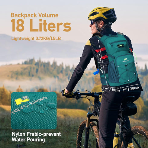 N NEVO RHINO Hydration Backpack, Insulated Hydropack with 3L Water Bladder for Hiking.