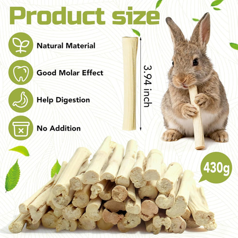 StyEdEk 430g Chinchilla, Natural Sweet Bamboo Chew Toys Chew Sticks Bamboo Sticks Teething Toy for Rabbit, Bunny