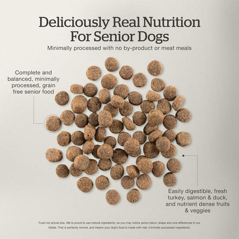 Now Fresh Dry Dog Food for Seniors, Turkey, Salmon & Duck Recipe, 12 lb - Grain Free, Real Meat & Fish