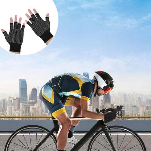 Hariendny Lightweight Men and Women Half-Finger Slip Breathable Fingerless Work Gloves, Fingerless Work Gloves