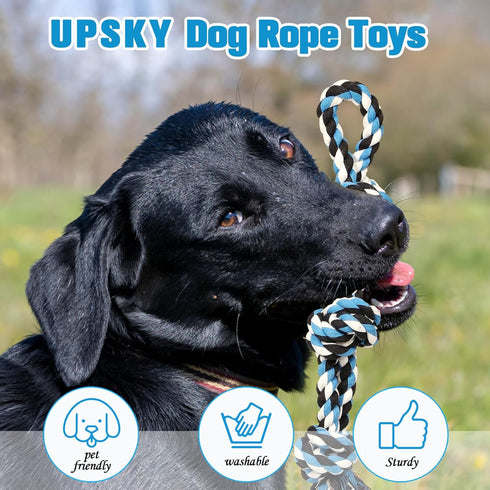 UPSKY Dog Rope Toys - 2 Pack Nearly Indestructible Dental Cleaning Chew Toys for Large Dogs, Tug Toy for Boredom