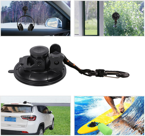 REDCAMP Heavy Duty Suction Cup Anchor with Securing Hook Tie Down, Removable Camping Tarp Accessory