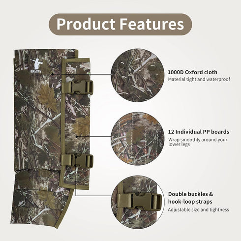 Snake Gaiters - Waterproof Lower Legs Snake Guards - Anti-Snake Gaiters for Men/Women, Adjustable Size
