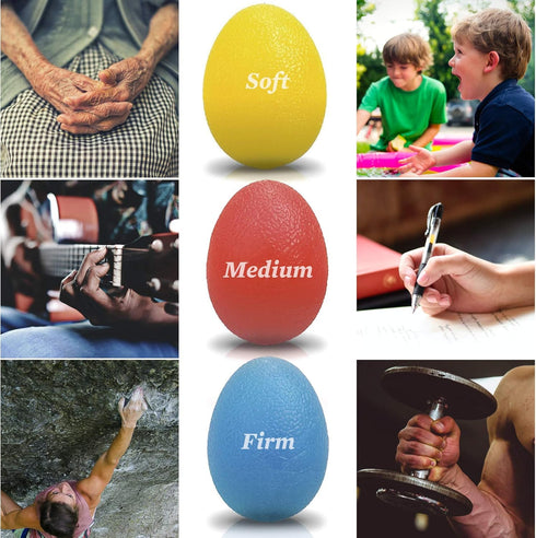 The Friendly Swede Stress Balls for Adults, 3 Squeeze Balls for Hand Therapy & Stress Relief