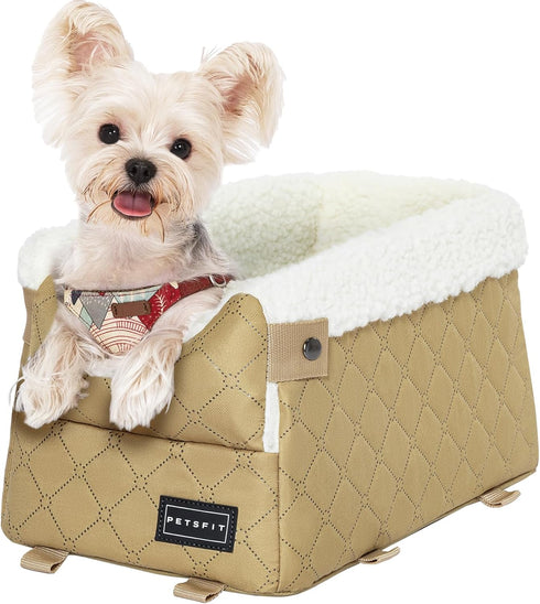 PETSFIT Dog Car Seats for Small Dogs with Safe Protection Hooks, Small Dog Car Seat with Upgraded Safety Tethers