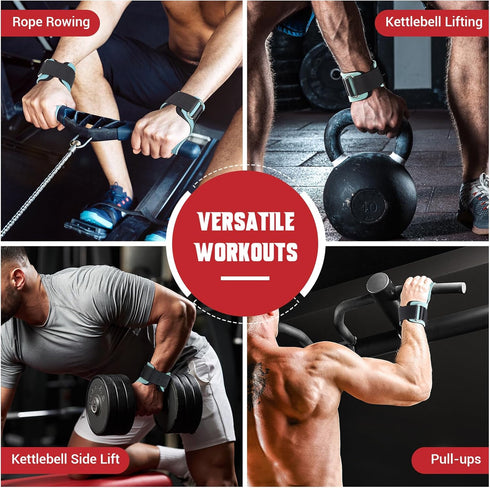 COFOF Weight Lifting Wrist Strap, Double Layer Leather Wrist Strap for Deadlift and Powerlifting, Adjustable Neoprene