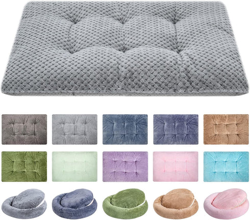 WONDER MIRACLE Fuzzy Deluxe Pet Beds, Super Plush Dog or Cat Beds, Machine Wash & Dryer Friendly (S-Grey, 15" x 23")