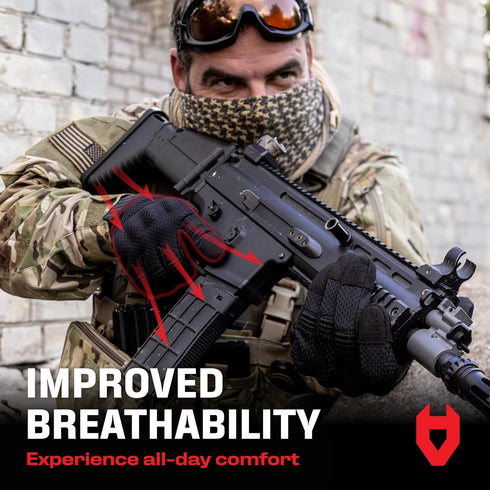 NoCry Tactical Gloves for Men, Comfortable Knuckle Guards, Durable Gloves with Touchscreen Fingers