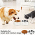 Double Dog Bowl Set - includes Two 6.9 fl oz Stainless Steel Bowls & Elevated Base, Ideal for Small to Large Pets, Feeding Solution for Dogs, Cats, Puppies - White