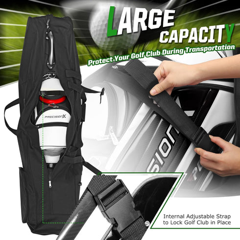 Padded Golf Travel Bags with Wheels, Soft Sided Foldable Covers for Airlines, 900D Heavy Duty Oxford Protection
