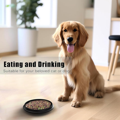 Dog/Cat Bowl for Food and Water, Shallow Whisker Fatigue Bowl with Wide Mouth for Easy Filling (7" W, 1.2" H)