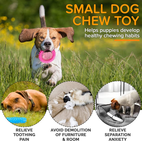 Hurray 3 Pack Puppy Teething Chew Toys, Small Dog Toys for Itching Relief and Teeth Cleaning, Up to 15 lbs